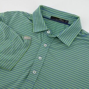 RLX Ralph Lauren Men's Striped Golf Polo Shirt Short Sleeve Blue Green Size M